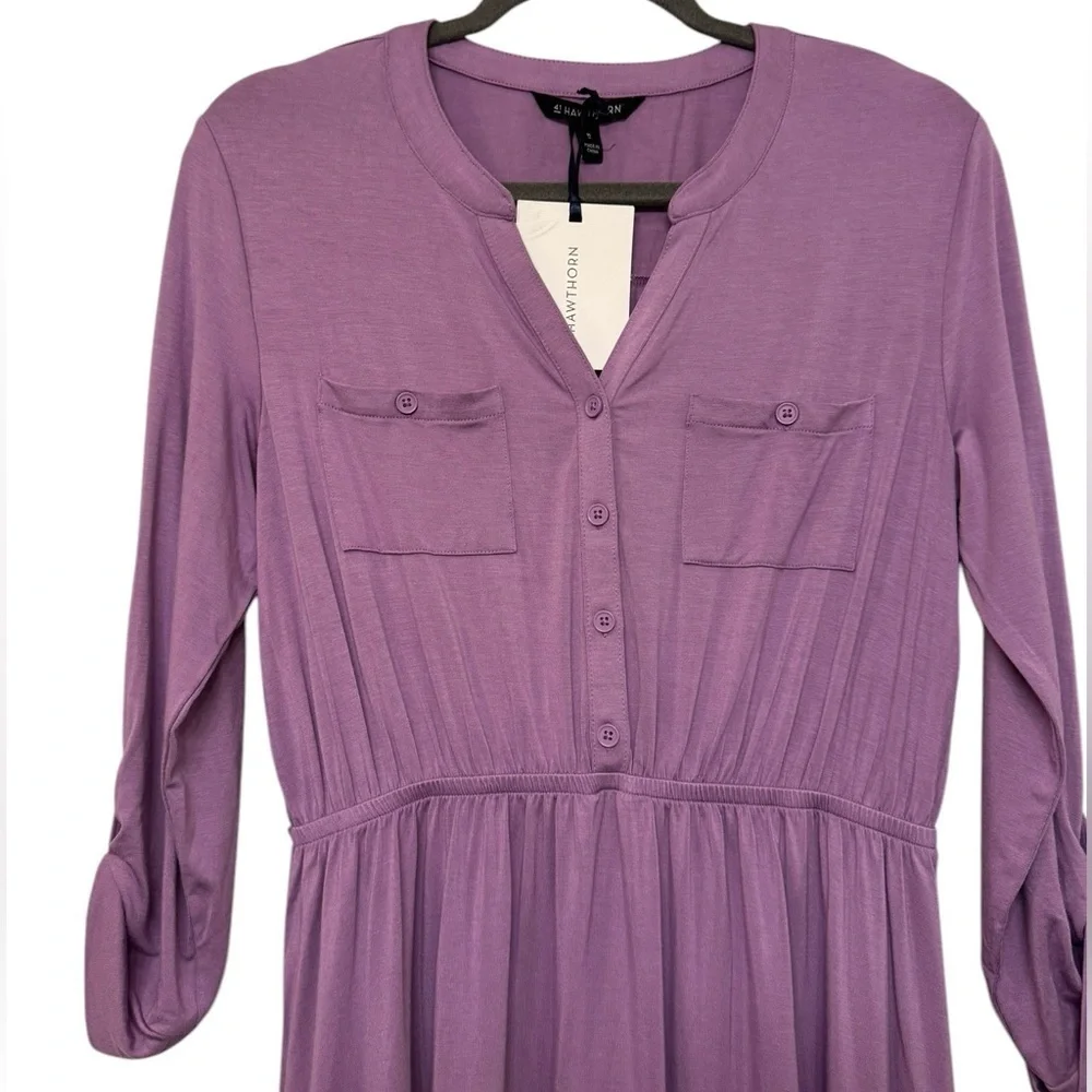 41 Hawthorn Long Sleeved Knit Shirt Dress